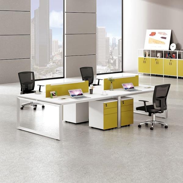 Cheap 4 Staff Computer Workstation Table Cubicle Green With E1 MFC Board for sale