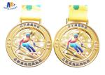 Round Stock Medals For Skiing Events Imitation Gold Plating Colorful Printing In