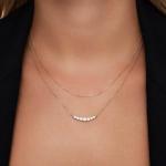Minimalist 925 Sterling Silver Tennis Pendant Necklaces for Women Layer
