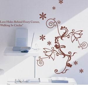 Contemporary Funky Wall Flower Stickers G121, Floral Wall Stickers /Wall Sticker
