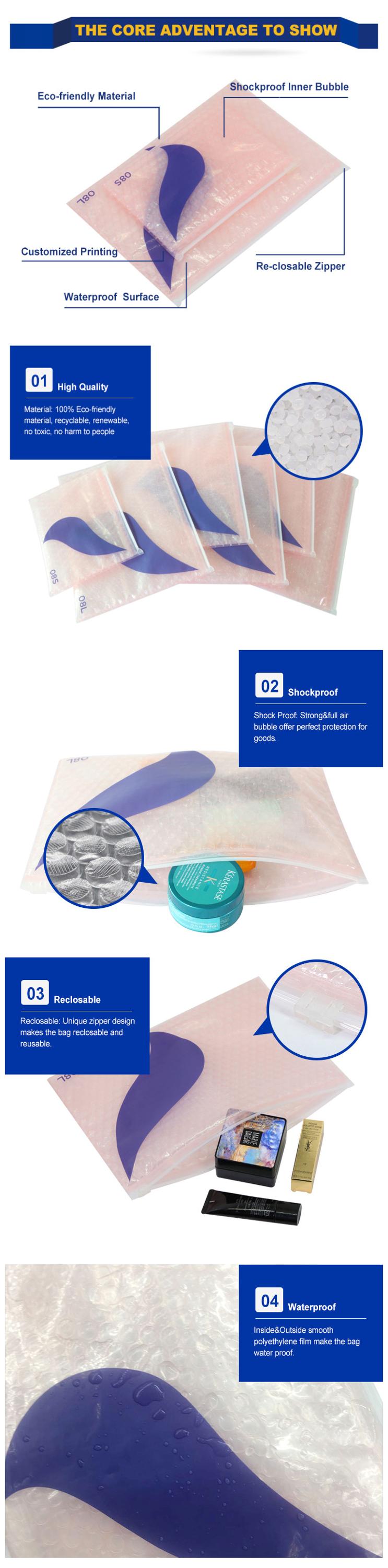 china supplier 4x8 black matte plastic bubble slider bag customer mailers for makeup packaging