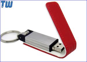 Quality Leather Cover 8GB USB Flash Drive Free Key Ring Debossed Logo wholesale
