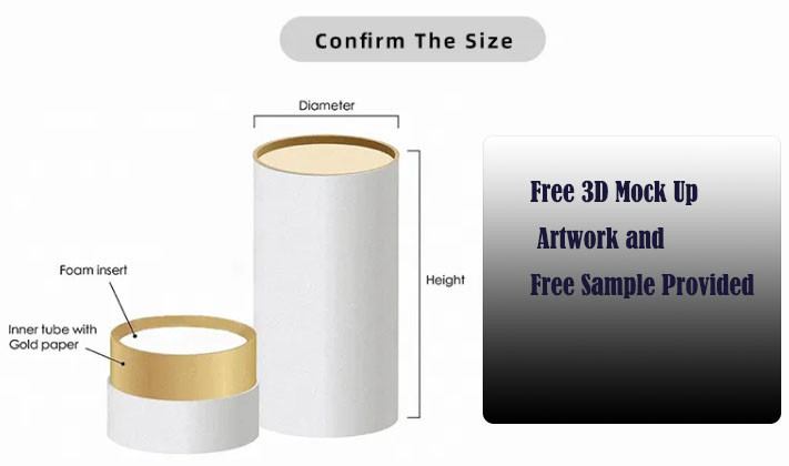 Custom 150gsm Kraft Paper Cans Packaging Recycled Tube Tea Box