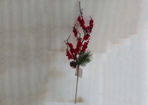 Quality 65cm Artificial Red Berry Pine Picks For Christmas Party Decor wholesale