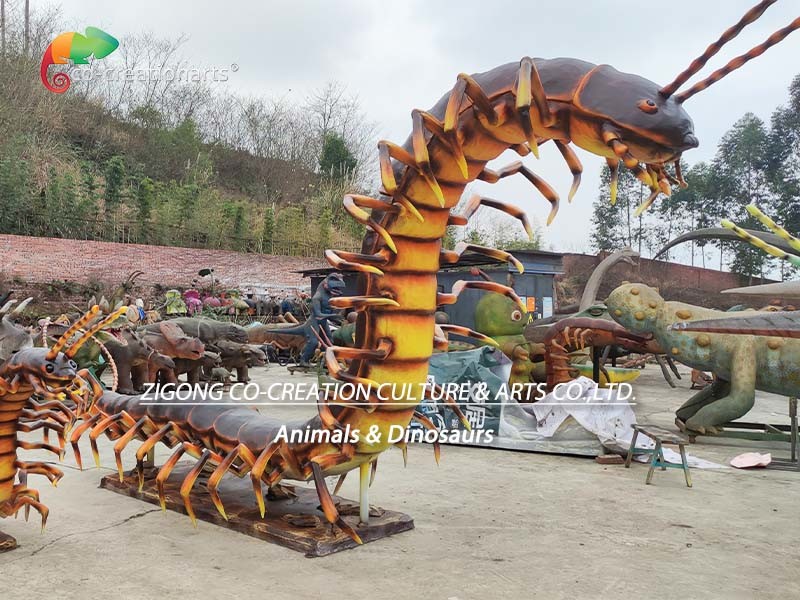 Well Treated Steel Frame Animatronic Centipede Giant Robotic Animals Waterproof