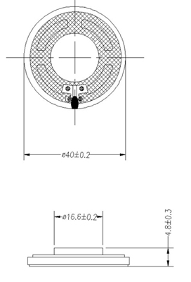 40mm*5mm mobilephone speaker 4ohm loudspeaker DXI40N-B