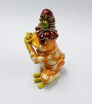 Pewter alloy gold plated three Frog Jeweled Trinket Box three Frog Jewelry