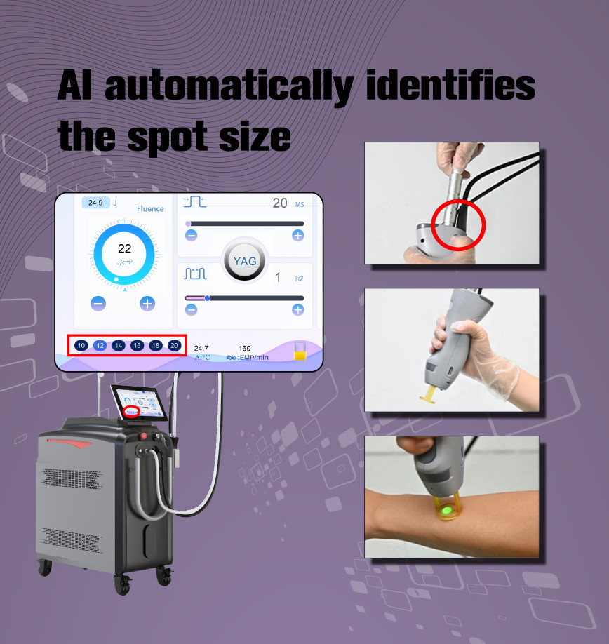 Long Pulse 2 In1 Alexandrite 1064nm ND YAG Nitrogen Cooling Fiber Conducted Laser Permanent Hair Removal Laser Machine