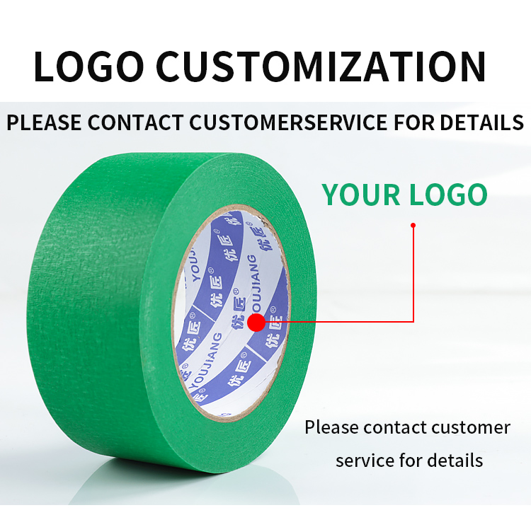 OEM Removable 25mm 48mm Green High Stick Spray Masking Tape For Outdoor Wall Paint