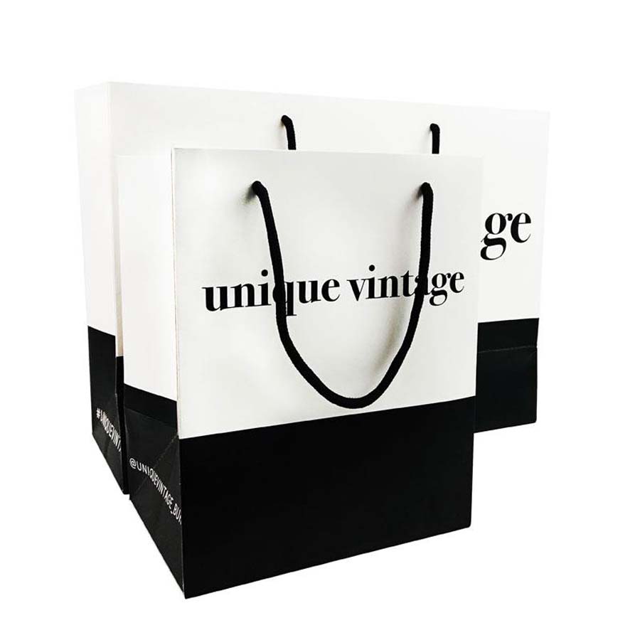 Custom Logo Clothing Shopping Gift Jewelry Packaging Paper Bag with Gold Stamp Finish