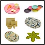 BIO-DEGRADABLE BAMBOO FIBER PLATE, CUSTOMIZED LOGO AND PRINTING, HEALTHY,