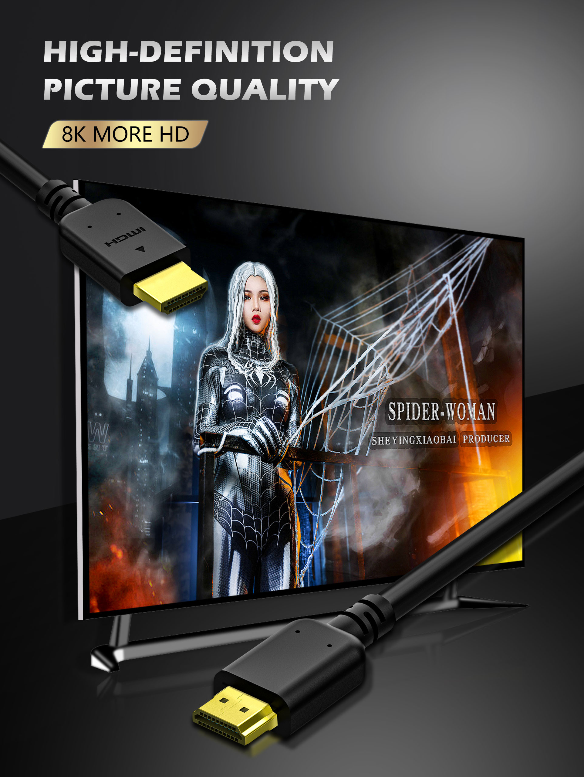 HDCP 2.2 2.3 8k@60hz Hdmi Cord , Playstation Compatible Hdmi Fiber Cable