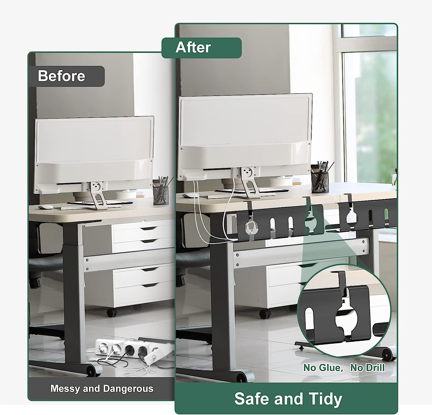 Installation Type Standing Type Cable Tray for Under Desk Office Living Room 43cm