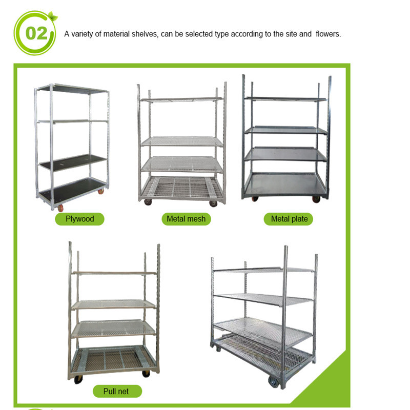 Display Type Plywood Danish Flower Trolley Rust Prevention Assembly Convenient