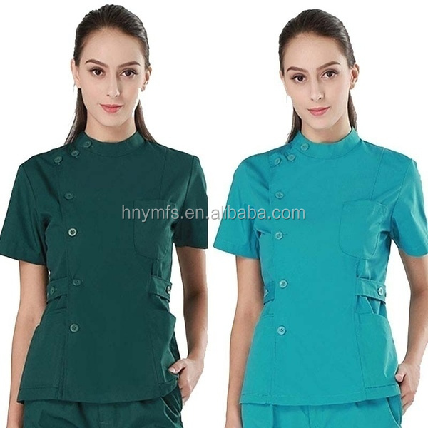 Basic Hospital Scrubs V Neck New Style Stretchy Medical Scrubs Sets