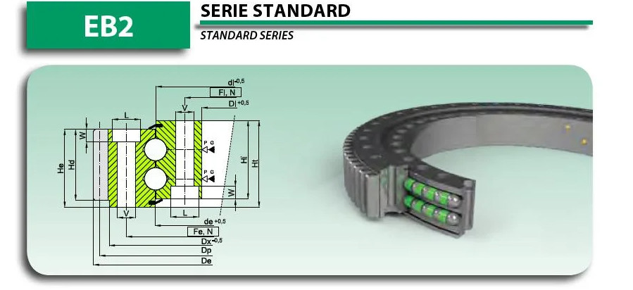 Crane Extra Tooth Double Row Slewing Bearing Gear EB2 30 1249 400-1sppn