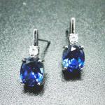Oval Cut Green Spinel Jewelry Silver Engagement Earring for Women