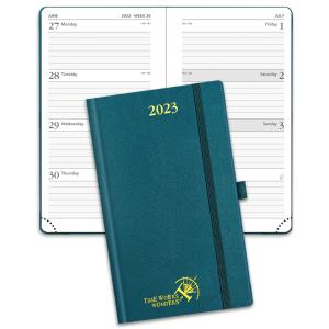Quality FSC Pacific Green Mini Hardcover Weekly Planner 2023 Vertical Printed wholesale