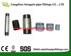 Quality long thread black&amp;galvanized carbon steel pipe nipples wholesale