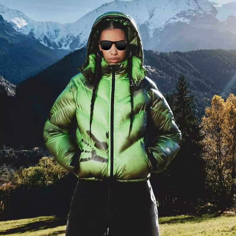 Custom Thermochromic Ink Print Streetwear Puffer Jacket