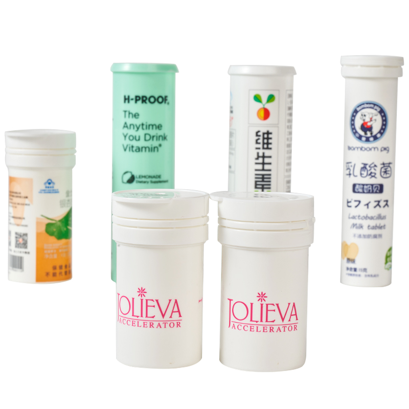 Food Grade PP Customized Printing Effervescent Tablet Tube for Vitamin C Packaging