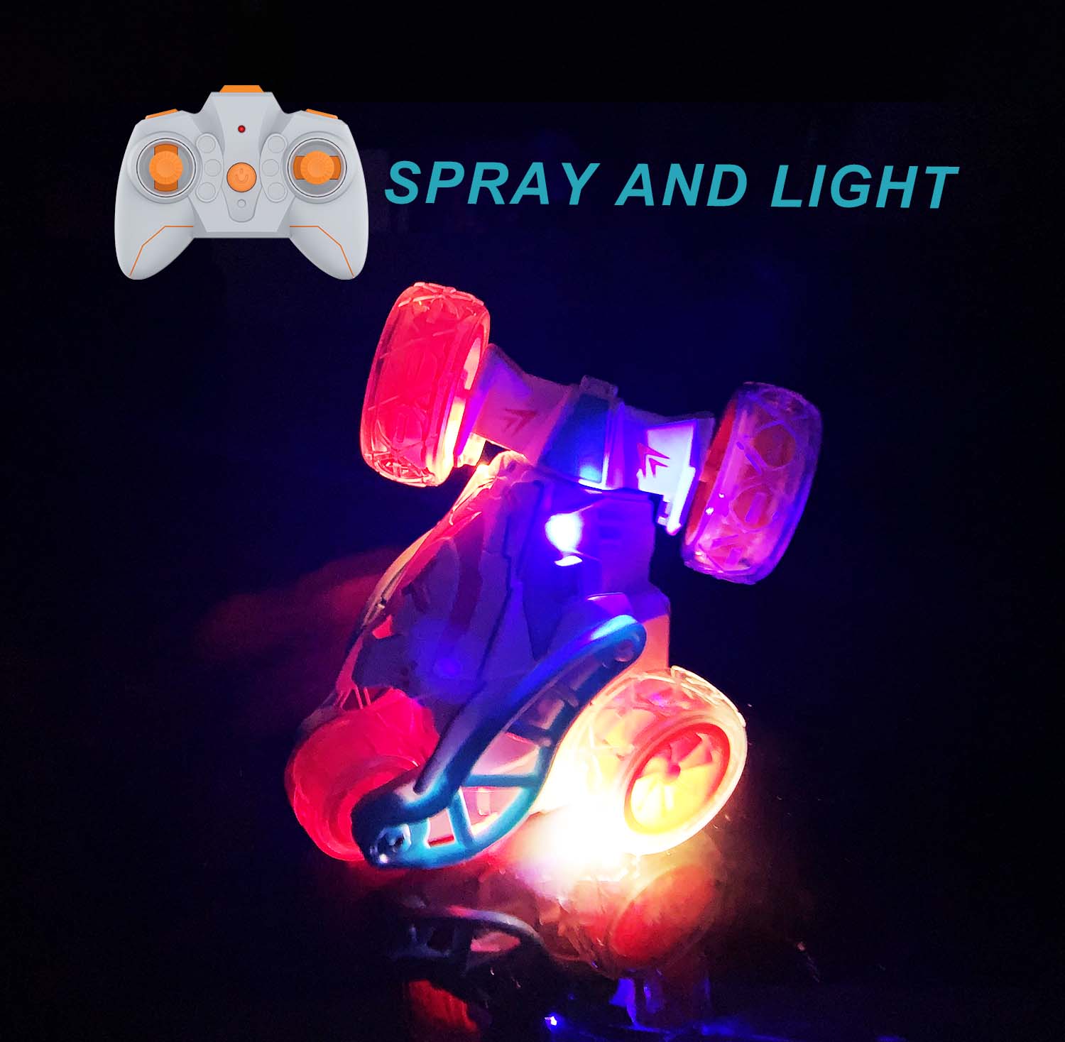 Expert Remote Control Stunt Car 360 Degree Rotation Car With Light Music Spray Toys For Kids Playing Time 18 Mins
