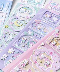 Quality 50 Sheets Pack Cartoon Sticker Sheet Smooth Surface For Business Use wholesale