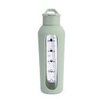 Outdoor Sport Glass Water Bottles With Silicone Cover And Straw