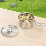 Amazon TOP Seller 304 Stainless Steel Non Stick Fry Pan Outdoor Cooking Set
