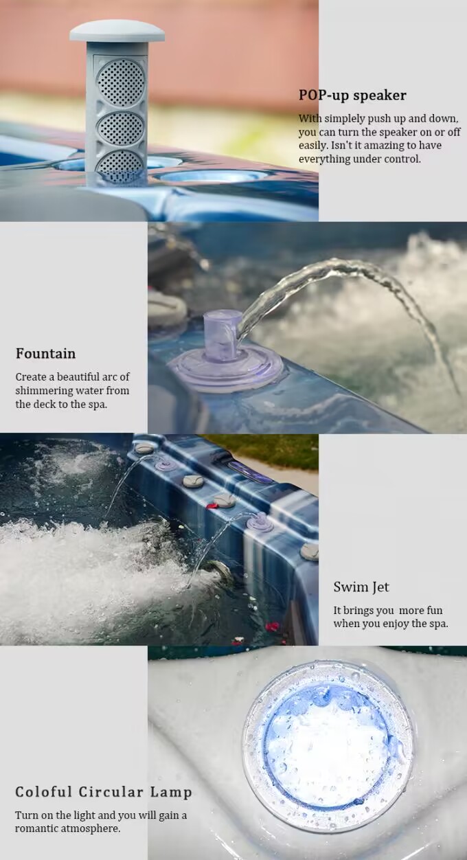 Jacuzzier Outdoor Spa Tub With Hydrotherapy Whirlpool Hot Tub For 5 Person Luxury Massage For Villa Use
