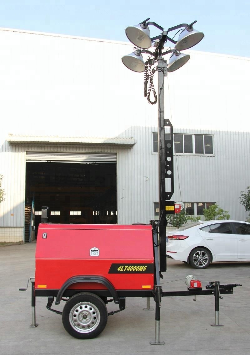 6kw Portable Light Tower Lamp Doosan 50W Obstruction Lights