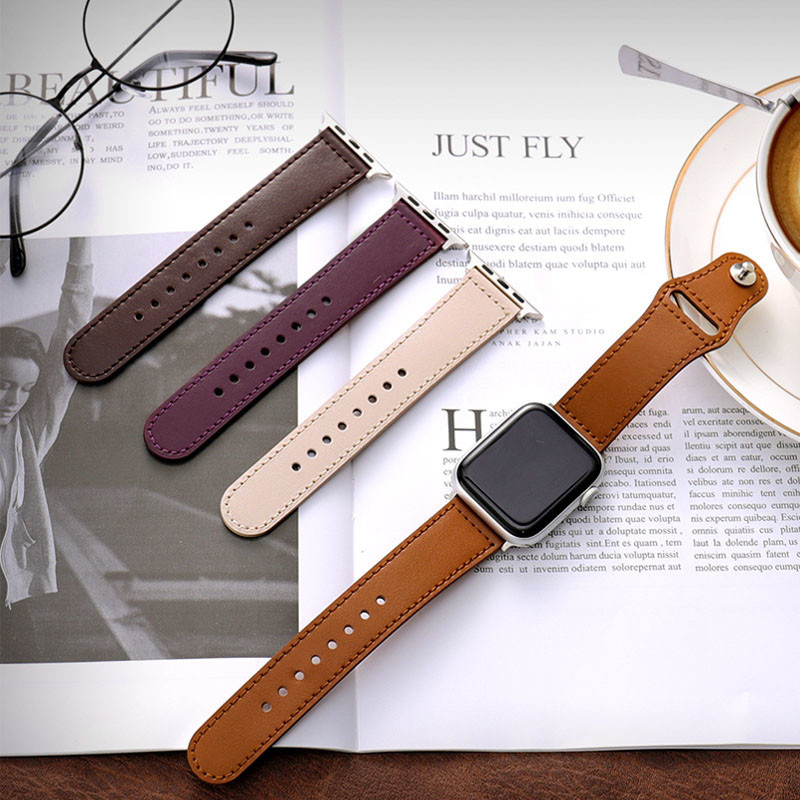 Waterproof Smart Watch Band Strap Retro Vintage Leather Durable