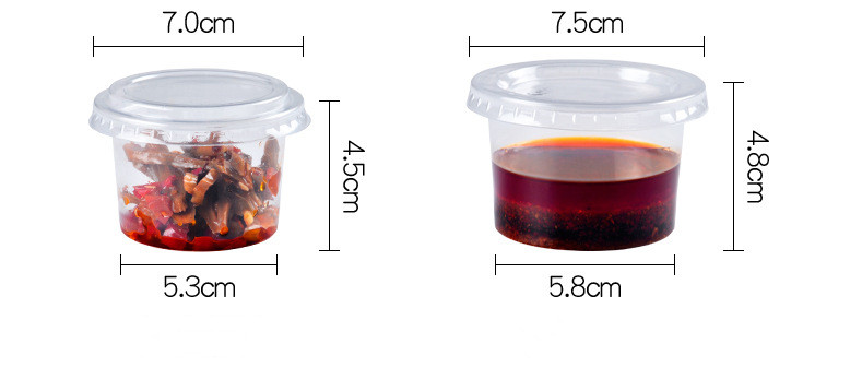 Other Food Customized Color Disposable Plastic Mini Yogurt Condiment Cup with Lids