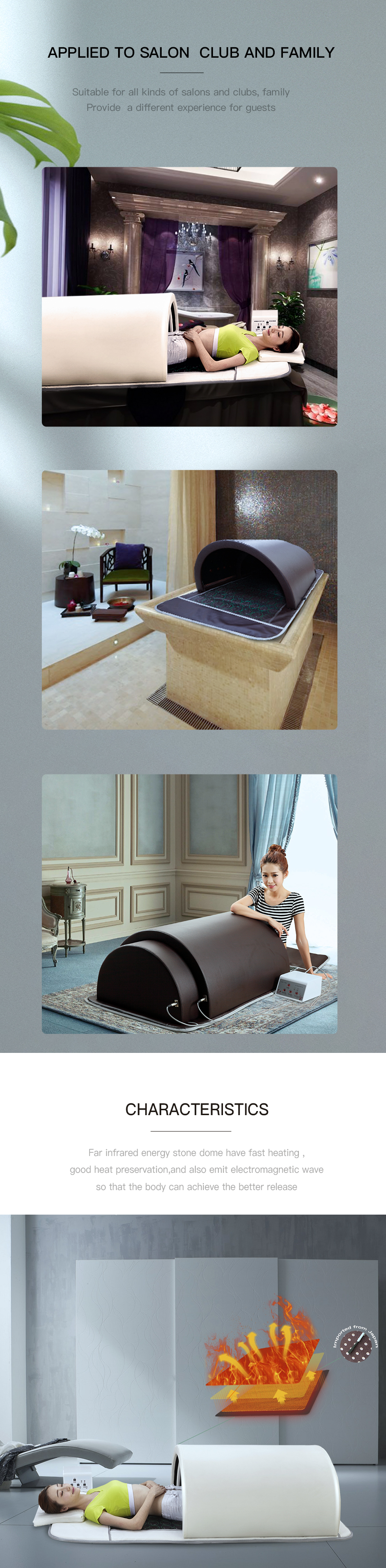 110V-240V Energy Stones Sauna Dome With Three Heating Zone For Blood Circulation