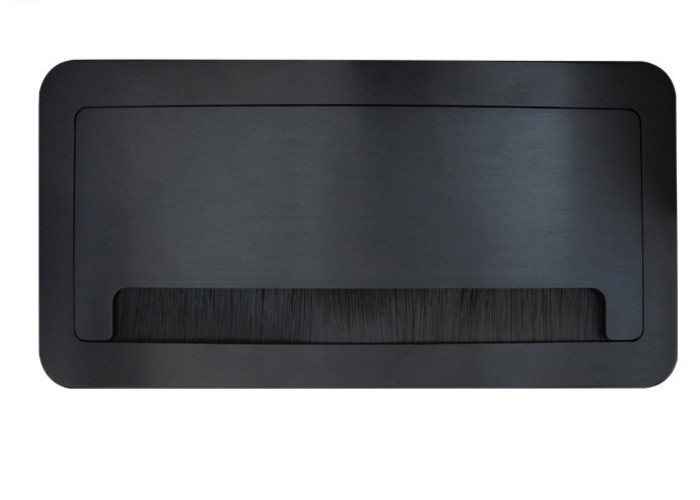 Black Brush Conference Table Power Box Aluminum Material With HDMI And VGA