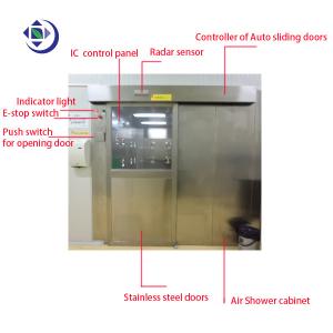 Quality 3 Side Blowing One Person Mirror SS304 Air Shower Room With UV Light wholesale