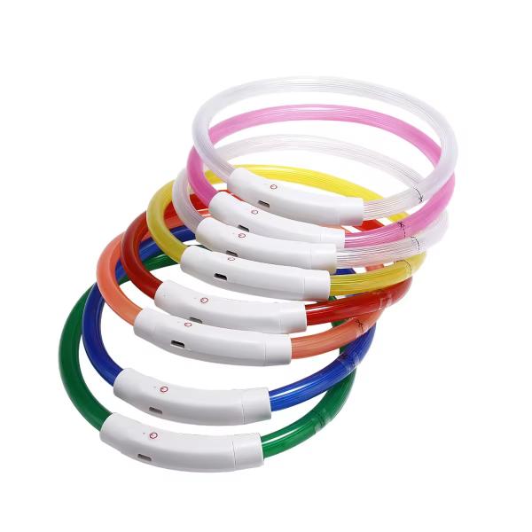 Silicone Waterproof LED Dog Collar Rechargeable USB Flashing Dog Collar