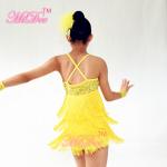 Biketard Confetti Sequin Fringe Dress Kids Purple Latin Dance Costumes