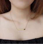 OEM ODM Stainless Steel Fashion Necklaces Textured Nameplate Pendant Necklace