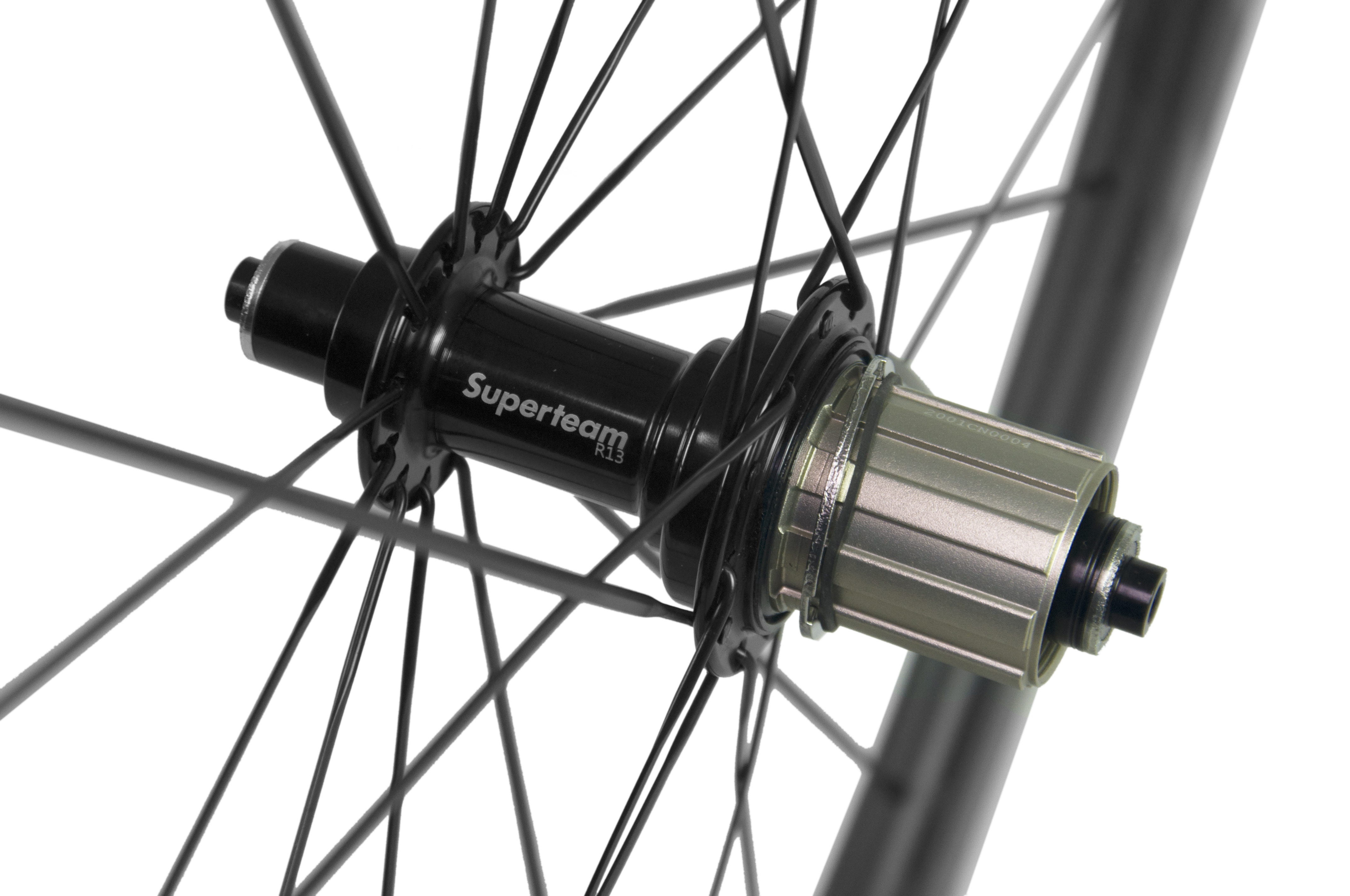 Customizable 45mm Carbon Fiber Road Bicycle Wheelset 700c 20 24h R13 Hub Carbon Wheels