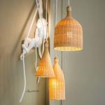 New Chinese Style Bamboo Pendant Lights Traditional Hand-made Bamboo cone lamp