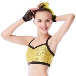 Camisole Full Sequins Jazz Bra Tank Top Hip Hop Dance Clothes With Black Edge