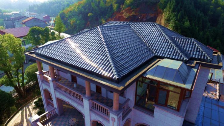 Solar Curved Roof Tile Hantile 28W 50W 32W Thin Film Solar Roof Tiles Power Generates Energy System BIPV Solar Roof Tiles