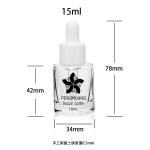 Luxury Cosmetic Packaging Empty Clear Skincare 15ml Serum Glass Dropper