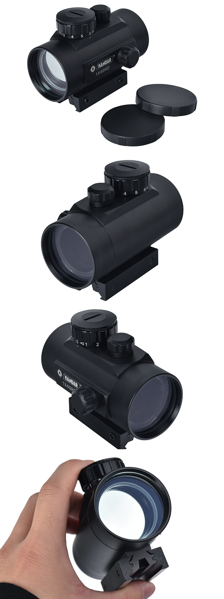 1X40 Tactical Red Green Reticle Reflex Sight with Maximum Output Power 0