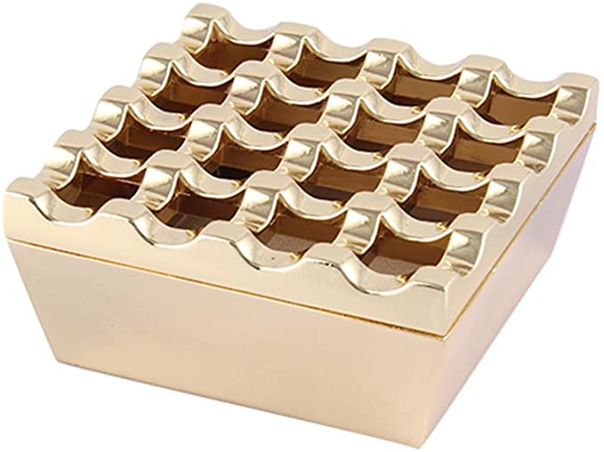 Small Unique Luxury 16 Grids Stainless Steel Square Cigarette Ashtray