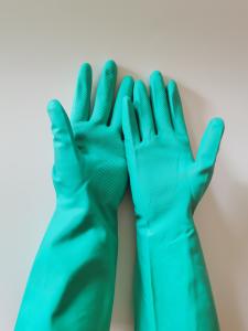 Quality Anti Leakage Green Nitrile Glove 13 Inches Nitrile Solvent Resistant Gloves wholesale