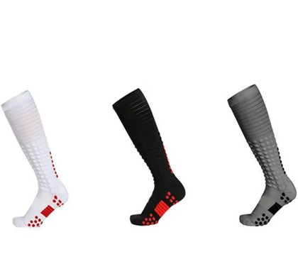Cushion Spandex Nylon Cotton Running Sports Compression Socks 20-30mmHg Anti-Foul Long