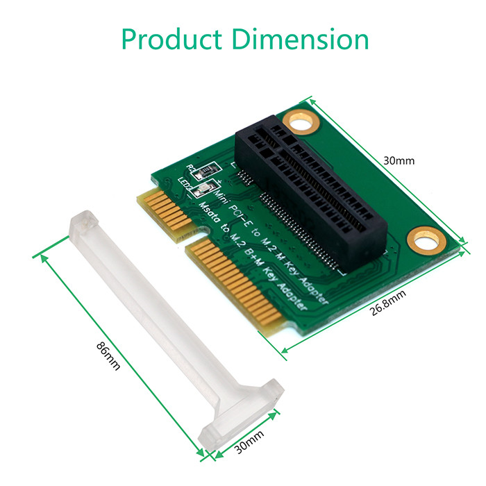 M.2 NGFF Nvme SATA SSD Mini PCIE Adapter FCC For 2280 Type