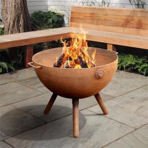 Quality 70cm Outdoor Cauldron Corten Steel Fire Pit Charcoal Burning wholesale